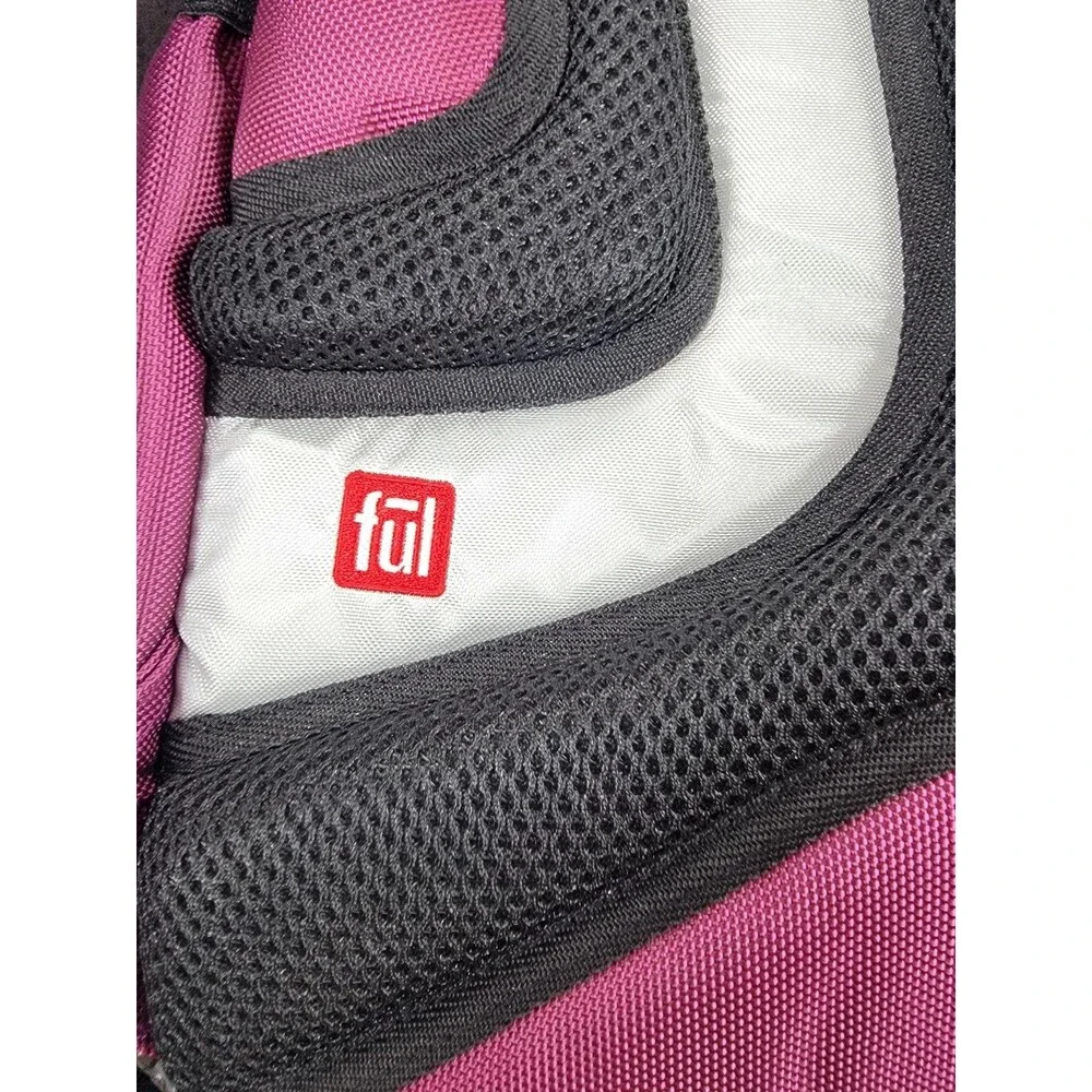 Ful Backpack Pink Gray Laptop Padded Straps School Bag Organizer Pockets‎